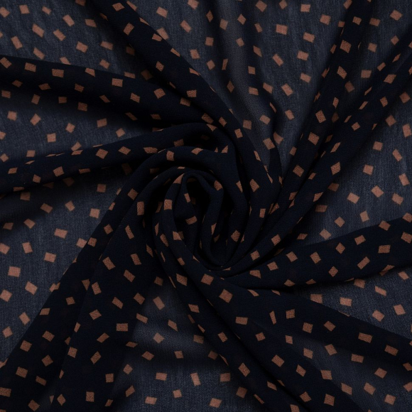 Ткань Креп-шифон 85 г кв.м 100% полиэстер шир.145 см арт.Р.34044.02 цв.02 синий уп.30м