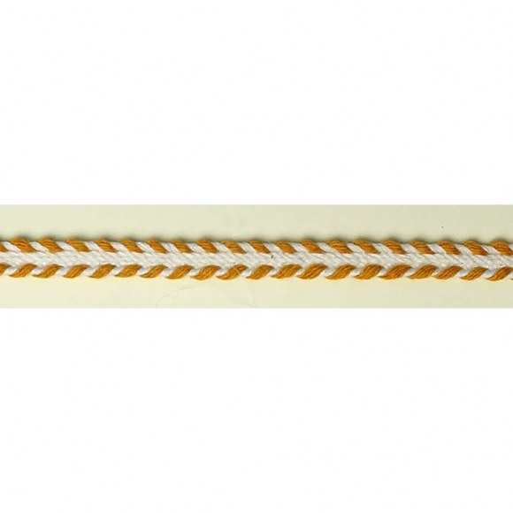 Тесьма декоративная "плетенка", 8 мм, цвет желтый