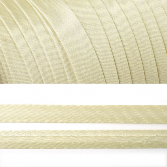 Косая бейка TBY атласная шир.15мм цв.F276 (6453) св.бежевый уп.132 м