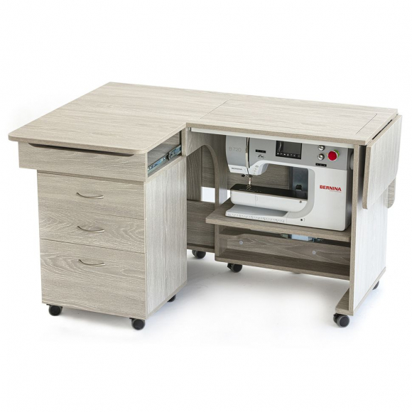 184020_Стол раскладной для швейной машины с раскройным местом QUILTERS VISION, серый дуб