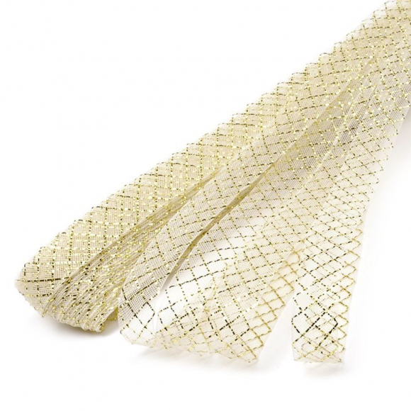 Регилин TBY мягкий MF-20 шир.20мм цв.A07 кремовый/золото уп.23м Регилин TBY мягкий MF-20 шир.20мм цв.A07 кремовый/золото уп.23м