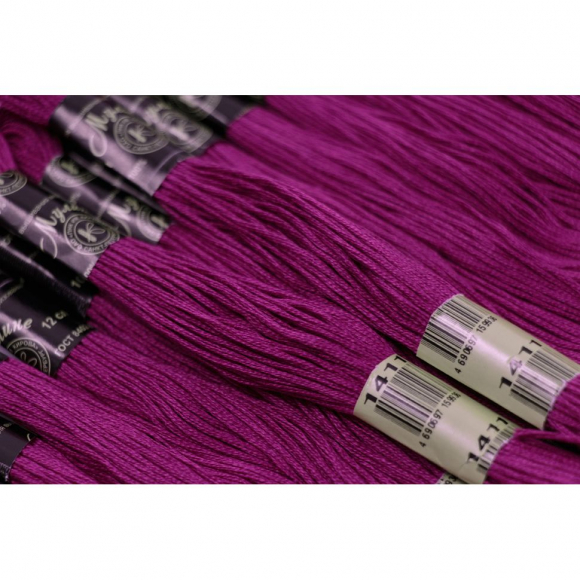 Нитки мулине цв.1411 т.сиреневый 12х10м С-Пб