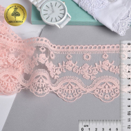 Кружево на сетке IDEAL LUX матовая нить арт.TBY.ZX-1 шир.85мм цв.3 розовый уп.18.28м