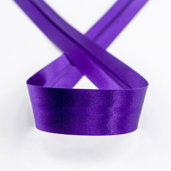 19848_Косая бейка атласная 30 мм, 25 м, цвет 39, фиолетовый