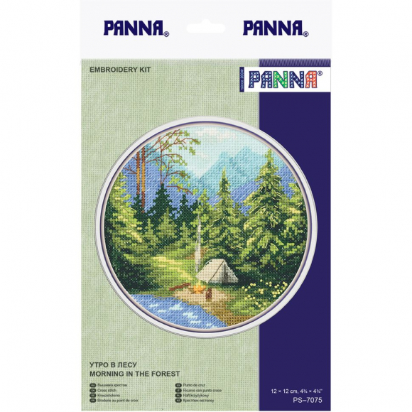 Набор для вышивания PANNA арт. PS-7075 Утро в лесу 12х12 см