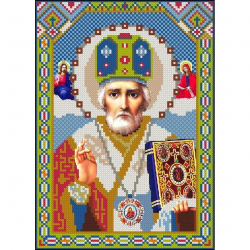 Алмазная мозаика Ah3147 Икона Святого Николая 22х30 ч/в