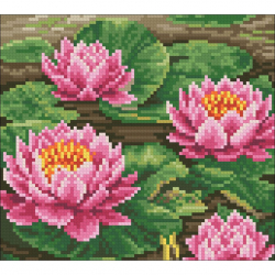 Набор Паутинка для изготовления картины со стразами арт.М231 Кувшинки 20х18 см