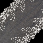 Кружево на сетке арт.TBY F5168-1 шир.165мм цв.молочный уп.13,71м