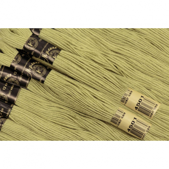 Нитки мулине цв.4501 12х10м св.оливковый С-Пб