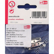 19048_Булавка для броши с 3-мя отверстиями металлическая, 27 мм