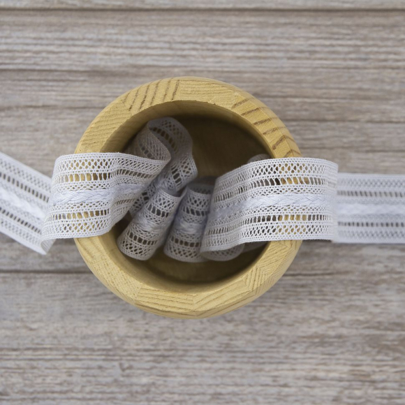 Мерсеризованное хлопковое кружево, 26 мм, цвет светло-голубой