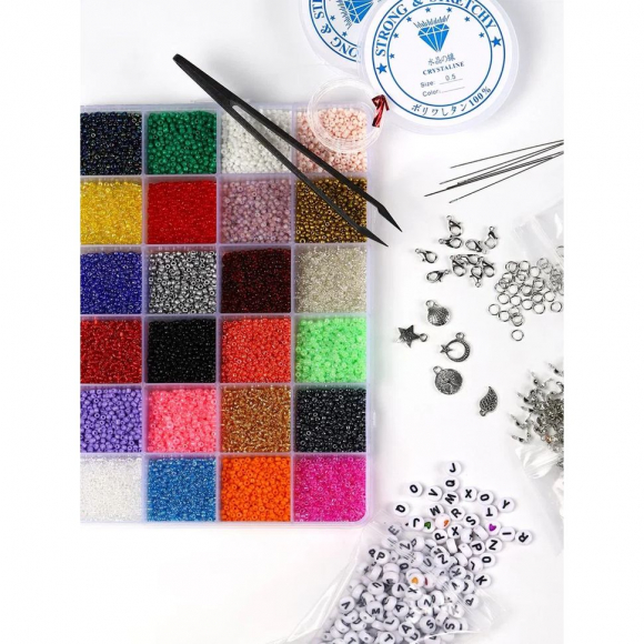 Набор бисера и бусин MAGIC 4 HOBBY арт. MG.N24.4 цв.ассорти 24 вида и аксессуары
