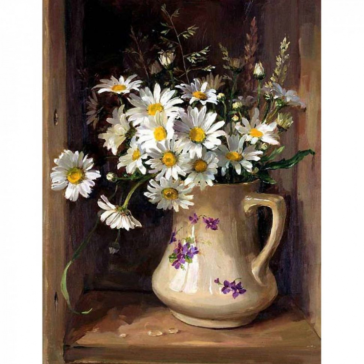 Картины по номерам Molly арт.KH0665 Ромашки в кувшине (25 Цветов) 40х50 см