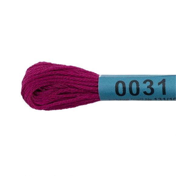 Нитки для вышивания Gamma мулине (0001-0206) 100% хлопок 24 x 8 м цв.0031 т.лиловый