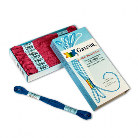 Нитки для вышивания Gamma мулине (0207-0819) 100% хлопок 24 x 8 м цв.0308 ультрамарин