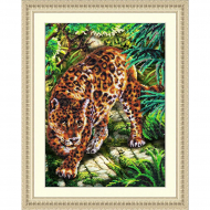 Набор для вышивания бисером ПАУТИНКА арт.Б-1491 В джунглях 28х38 см