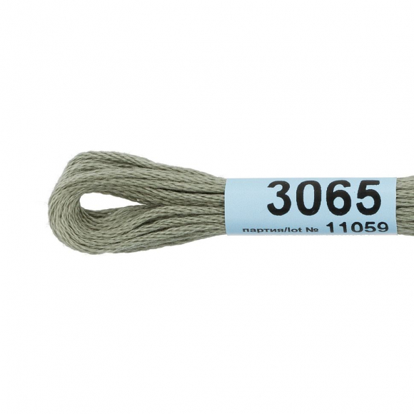 Нитки для вышивания Gamma мулине (0820-3070) 100% хлопок 24 x 8 м цв.3065 оливковый