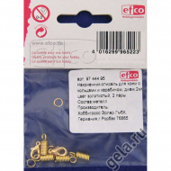 18646_Наконечник-спираль для кожи с кольцами и карабином металлический, золотистый, диаметр 2 мм