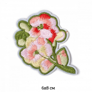 Термоаппликации вышитые арт.TBY.2199 Цветы 6х8см, уп.10шт