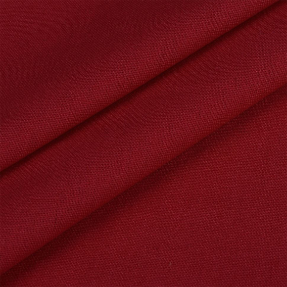 Ткань льняная 200 г/м? лен 25%, хб 25%, вискоза 25%, пэ 25% шир.140 см арт.TBY.Li.1009.40 цв.40 красный рул.20м