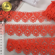 Кружево гипюр KRUZHEVO арт.TR 808 шир.45мм цв.25 красный уп.9м