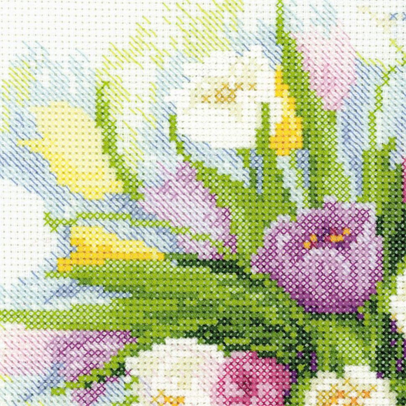 Набор для вышивания РИОЛИС арт.100/008 Акварельные тюльпаны 30х30 см