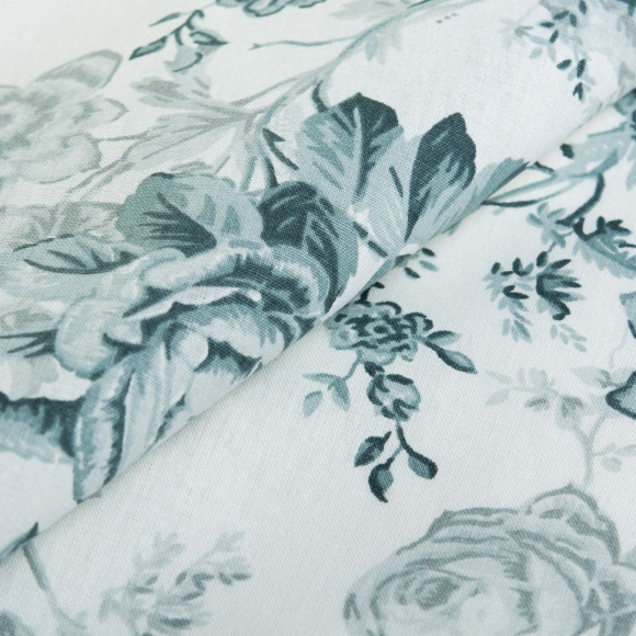 Ткань ранфорс Розы моно, арт.WH 9935-v24, 130г/м?,100% хлопок, шир.240см, цв.мята, уп.10м