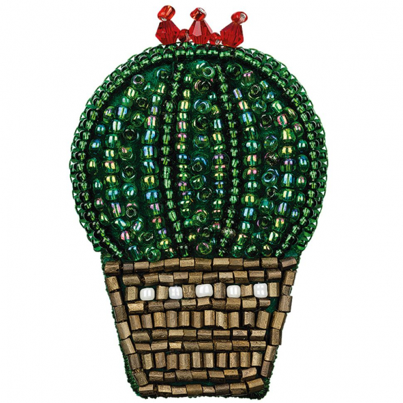 Набор для вышивания KLART арт. 10-005 Брошь. Кактус 4х6,5 см