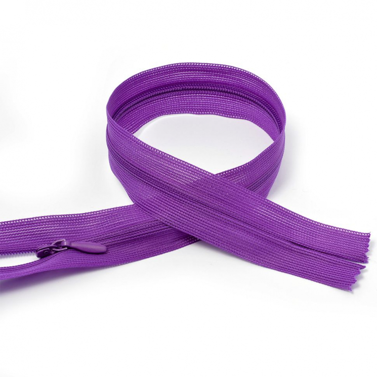 Молния MaxZipper пласт. потайная №3 60см н/р цв.F339 т.сиреневый уп.50шт