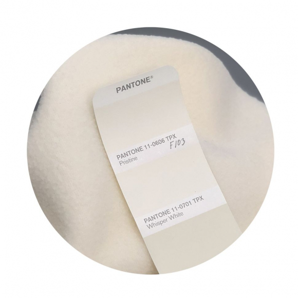 Ткань флис 2-х сторонний TBY-0059-103 190 г/м? 100% ПЭ шир.150см  цв.F103 молочный рул.70-110м (1кг - 3,2м)