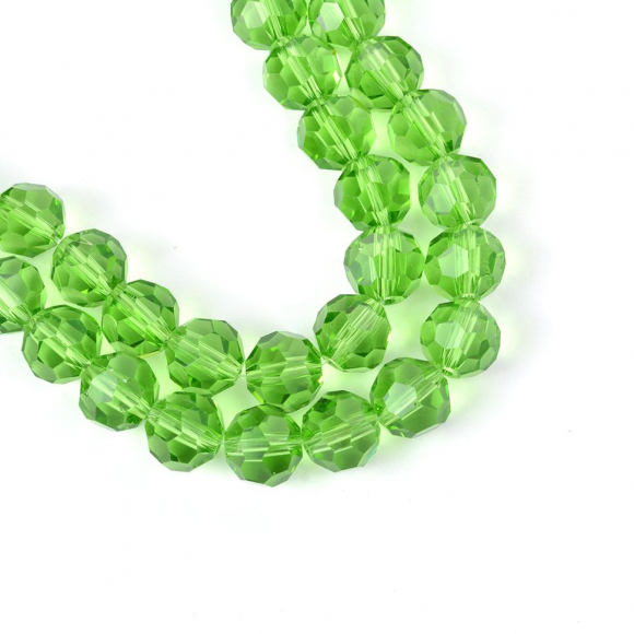 Бусины граненые Рондель (стекло) на нитях арт.TBY-R-2 10мм  цв.13 зеленый уп.30х72 бусины