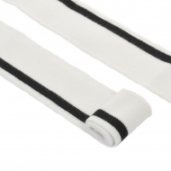 Подвяз трикотажный полиэстер арт.TBY.73066 цв.белый с черной полосой, 3,5х80см уп.5шт
