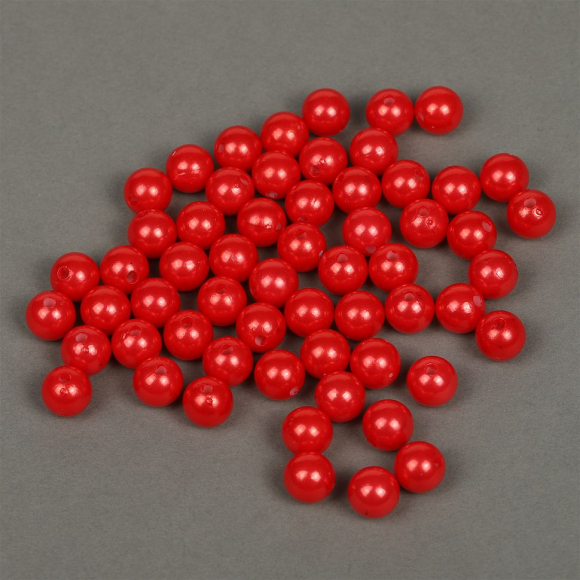 Бусины MAGIC 4 HOBBY круглые перламутр 12мм цв.058 красный уп.50г (53шт)