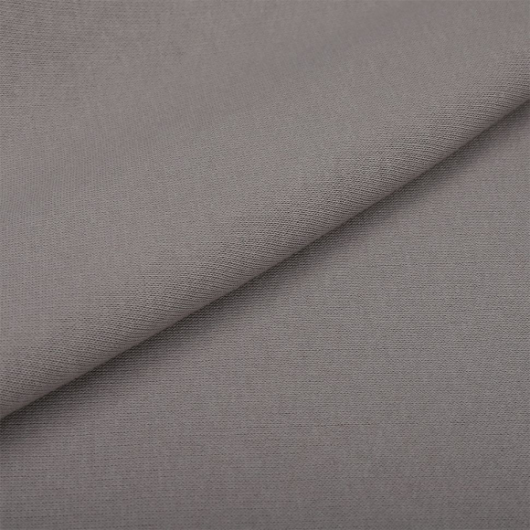 Ткань футер 3х нитка начес однотон. 320г/м?  80% хл  20% полиэстр  шир.185см арт.ШН-300-47 цв.серый рул.30-60 м