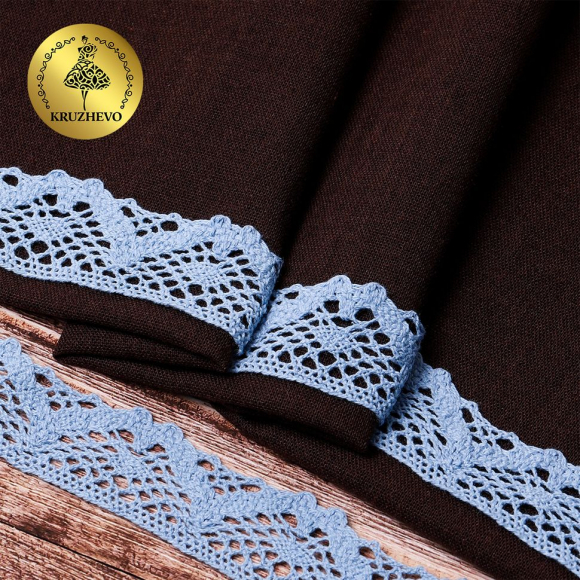 Тесьма вязаная KRUZHEVO 30мм TBY-5234 цв.23 голубой уп.10м