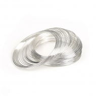 Проволока с Памятью "Мемори" стальная для браслетов ?0,6мм арт.ТВ HET-17 цв.серебро 100 витков