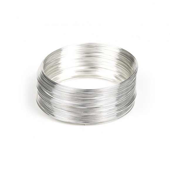 Проволока с Памятью "Мемори" стальная для браслетов ?0,6мм арт.ТВ HET-17 цв.серебро 100 витков