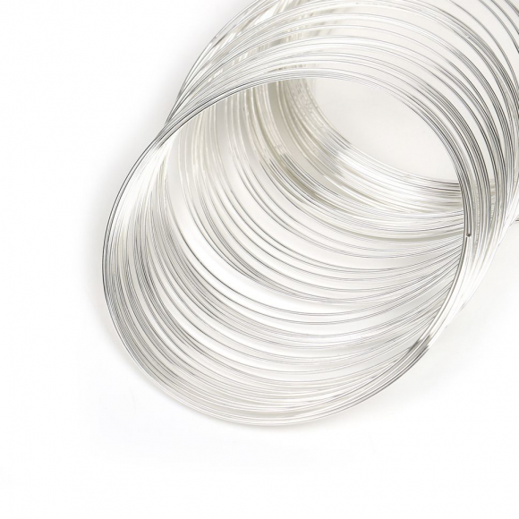 Проволока с Памятью "Мемори" стальная для браслетов ?0,6мм арт.ТВ HET-17 цв.серебро 100 витков