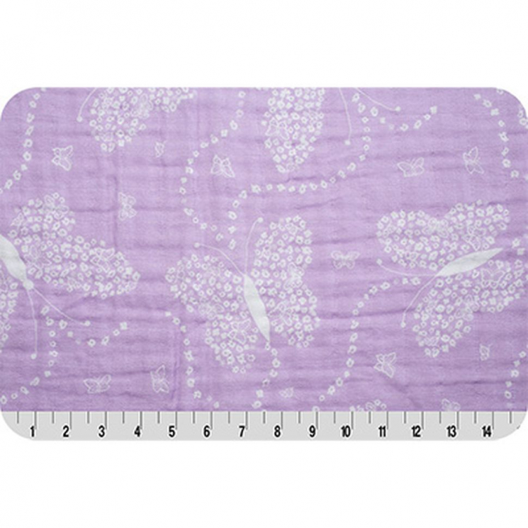 Ткань для пэчворка PEPPY Embrace (марлевка) 120 г/м? 100% хлопок цв.flowerfly lilac уп.100х125 см