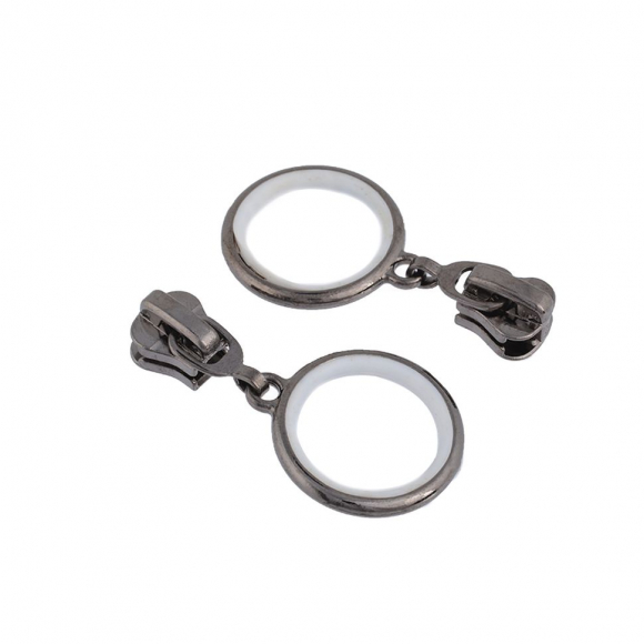 Замок MaxZipper автомат ТР#5 F21 цв.1 белый/черный никель уп.100шт Замок MaxZipper автомат ТР#5 F21 цв.1 белый/черный никель уп.100шт