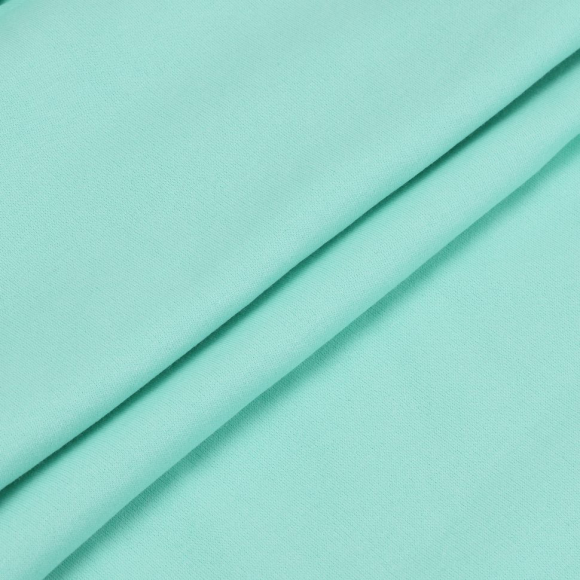 Ткань трикотаж Футер 2х нитка начес с лайкрой 190г опененд 100+100см мята 13-6009 уп.6м Ткань трикотаж Футер 2х нитка начес с лайкрой 190г опененд 100+100см мята 13-6009 уп.6м