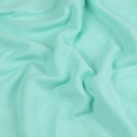 Ткань трикотаж Футер 2х нитка начес с лайкрой 190г опененд 100+100см мята 13-6009 уп.6м Ткань трикотаж Футер 2х нитка начес с лайкрой 190г опененд 100+100см мята 13-6009 уп.6м