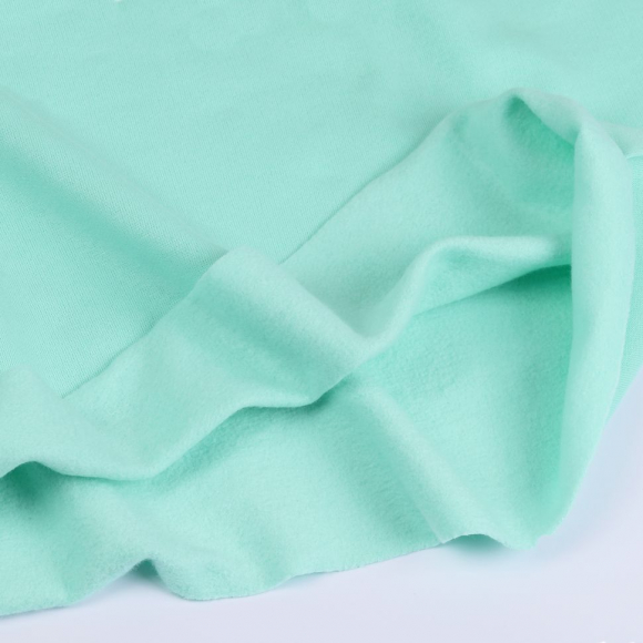 Ткань трикотаж Футер 2х нитка начес с лайкрой 190г опененд 100+100см мята 13-6009 уп.6м Ткань трикотаж Футер 2х нитка начес с лайкрой 190г опененд 100+100см мята 13-6009 уп.6м