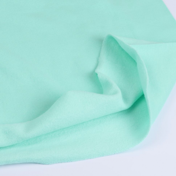 Ткань трикотаж Футер 2х нитка начес с лайкрой 190г опененд 100+100см мята 13-6009 уп.6м Ткань трикотаж Футер 2х нитка начес с лайкрой 190г опененд 100+100см мята 13-6009 уп.6м