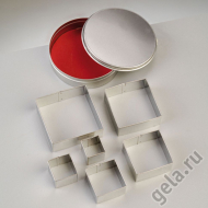 37231_Набор металлических формочек "Квадраты", диаметр 10 см