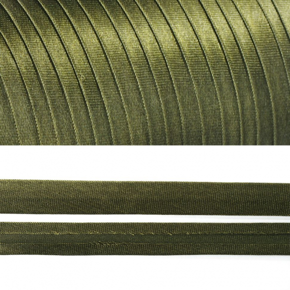 Косая бейка TBY атласная шир.15мм цв.F263 хаки уп.132 м