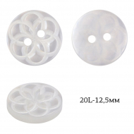 Пуговицы пластик TBY P-L06-1 цв.белый 20L-12-13мм, 2 прокола, 50 шт