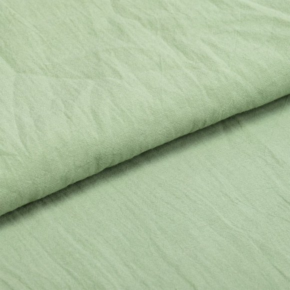 Ткань Хлопок крэш 90 г/м? 100% хлопок шир.150 см арт.TBY.Caw.76 цв.св.зеленый уп.5м