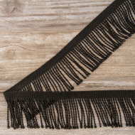 Бахрома витая, 60 мм, цвет черный