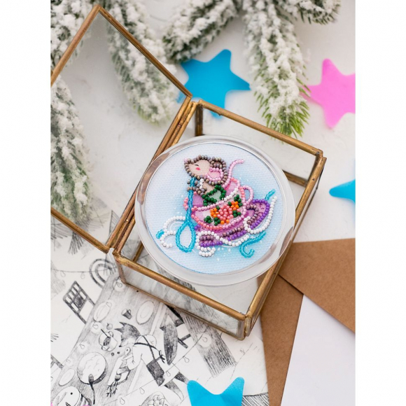 Набор для вышивания с магнитом АБРИС АРТ арт. APB-019 В пути 5,5х5,5см